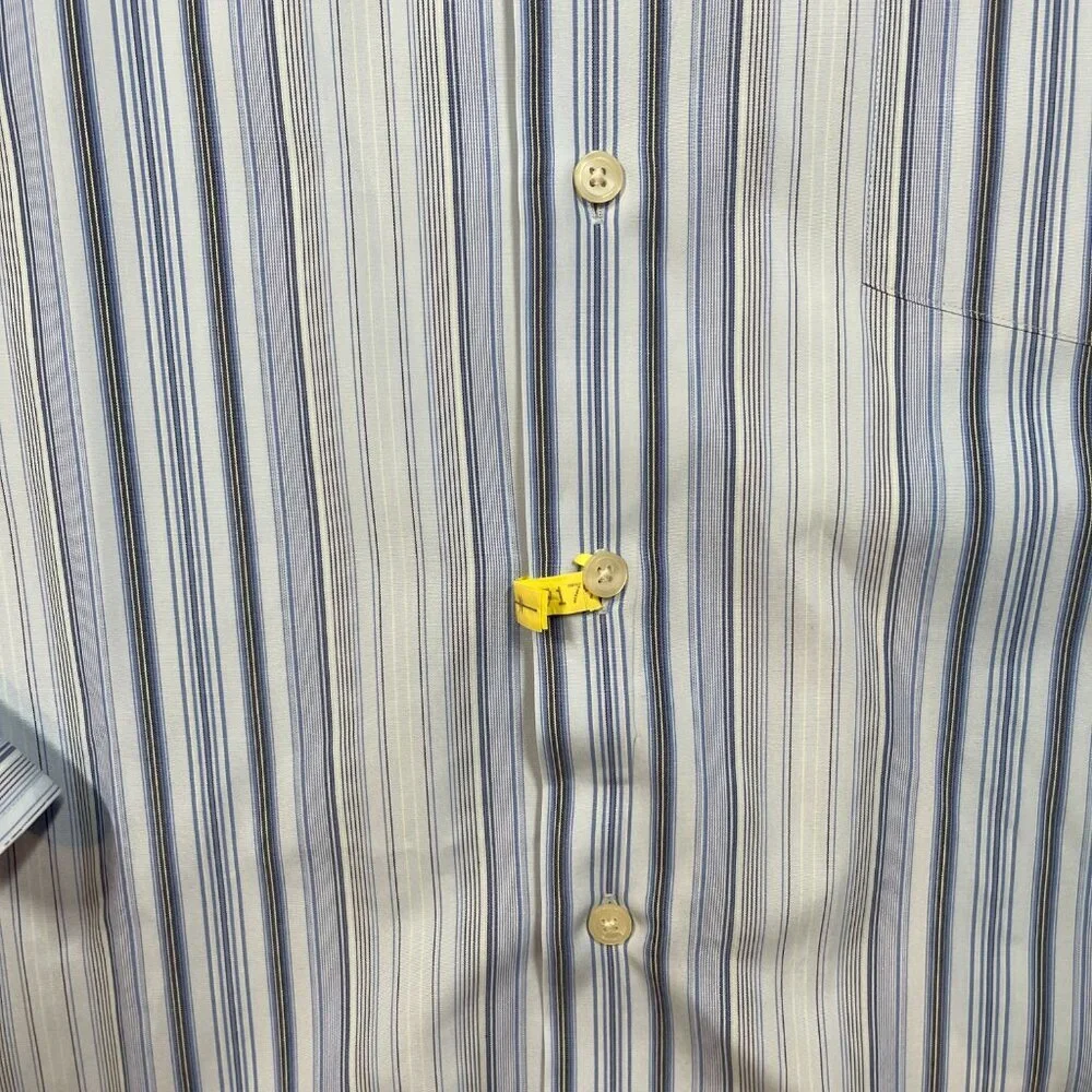 J Crew Mens Long Sleeve Blue and White Button Down Shirt Large
